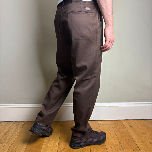 Vintage Dickies Brown Pleated  Workwear 874 Skate Chino Trousers - 36S