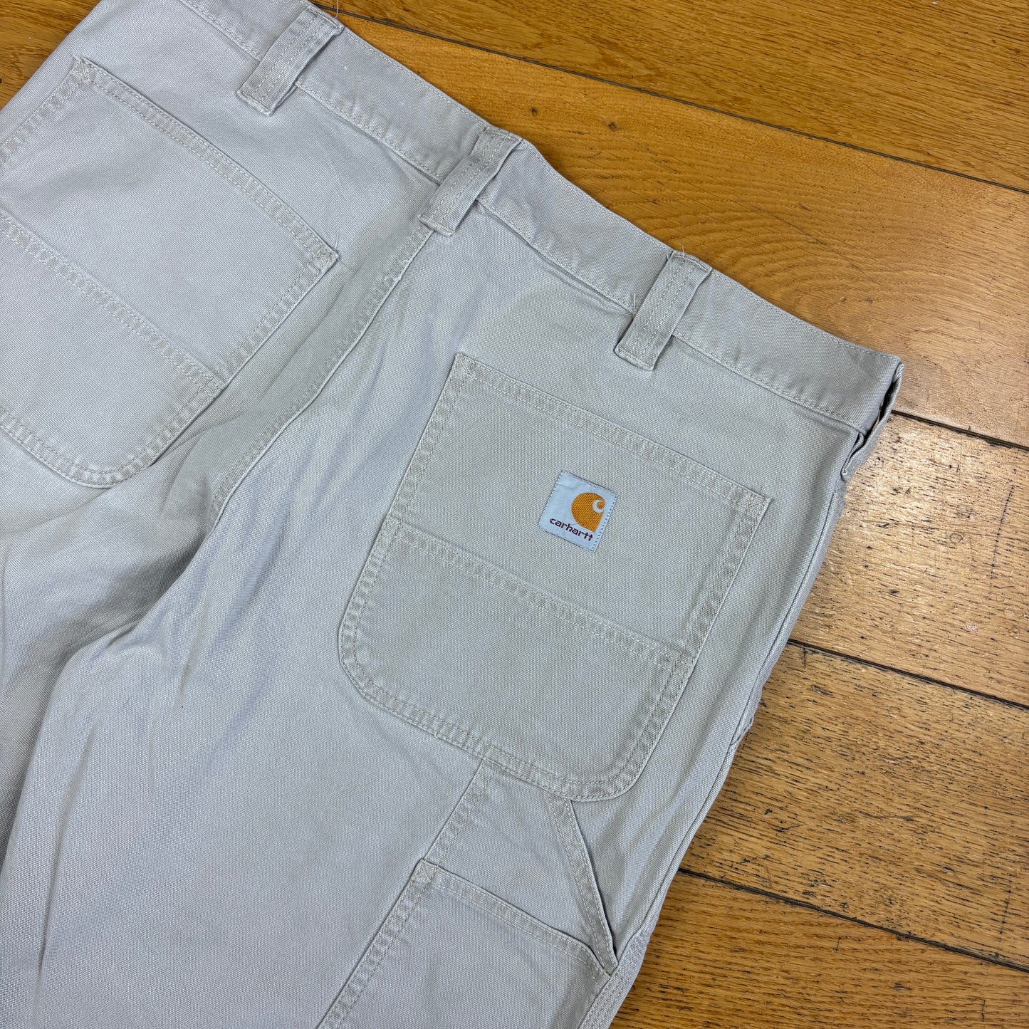 Vintage Carhartt Workwear Cream Baggy Carpenter Shorts - 36