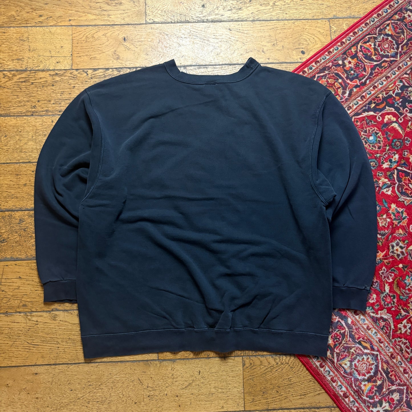 Vintage 90s Nike Black Swoosh Embroidered Sweatshirt - XL