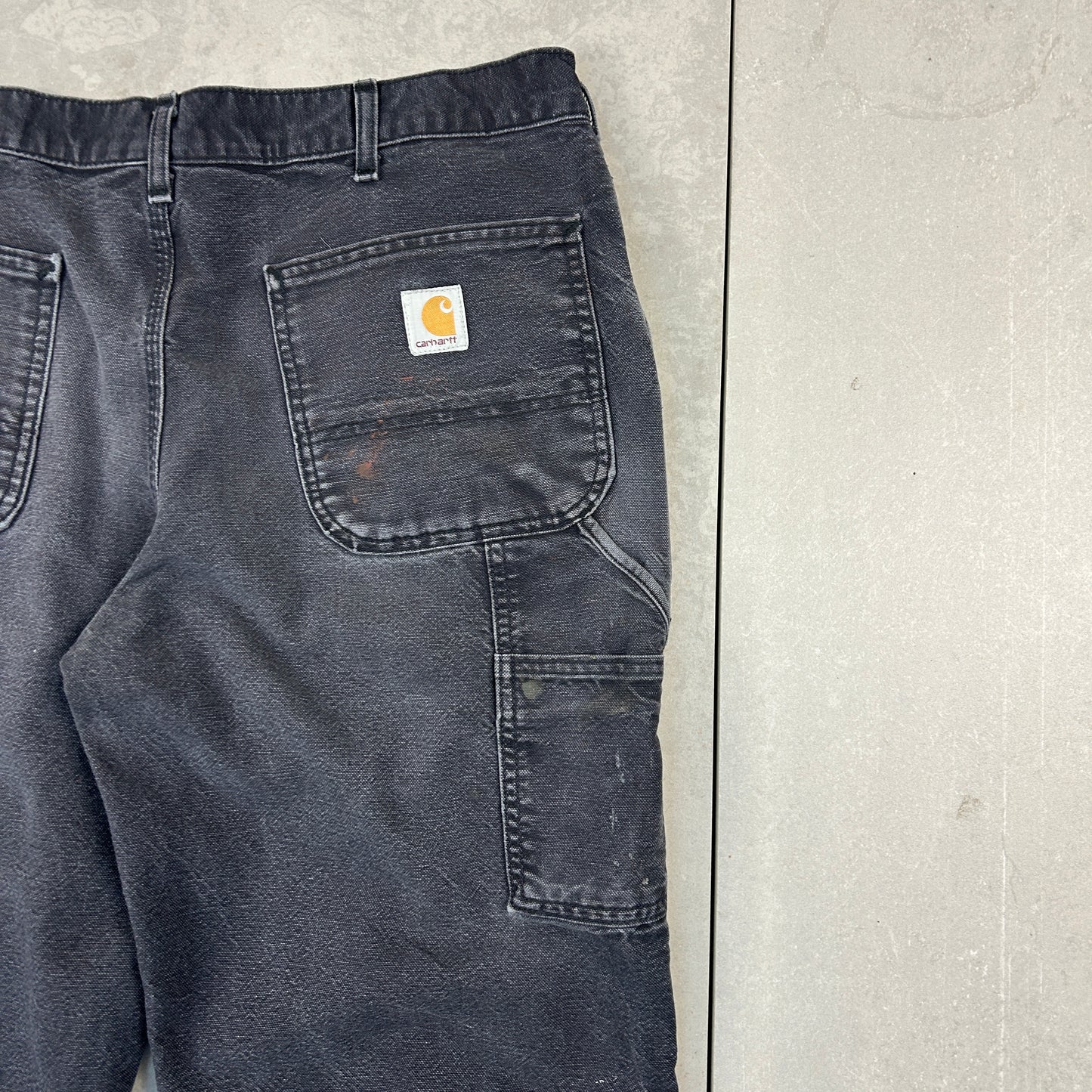 Vintage Carhartt Black Workwear Carpenter Baggy Trousers - 34