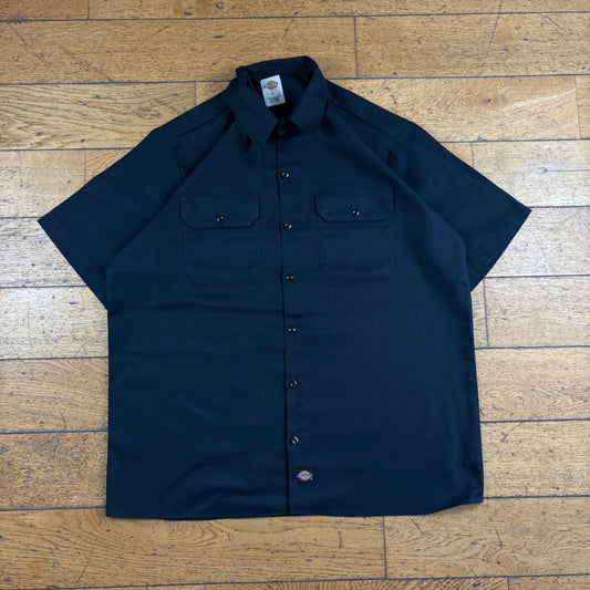 Vintage Dickies Black Workwear Short Sleeve Shirt - L