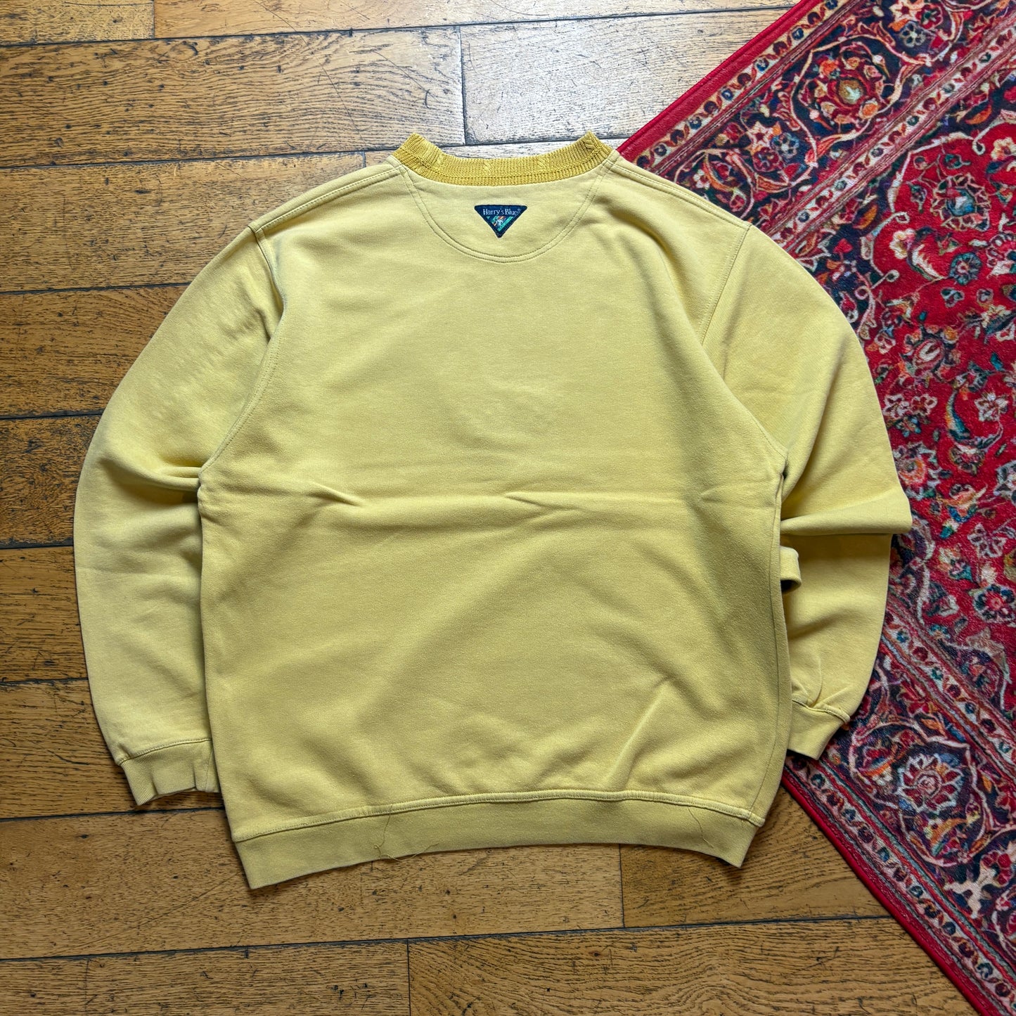 Vintage 90s Sailing Yacht Embroidered Graphic Yellow Sweatshirt - L
