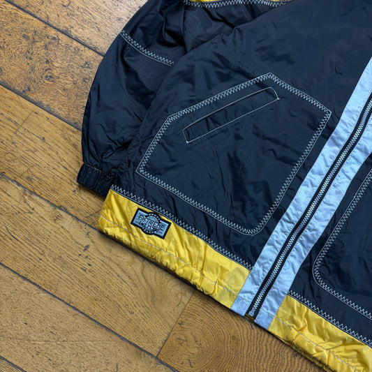 Vintage Extreme Limit Contrast Stitch Black Yellow Harrington Jacket - L