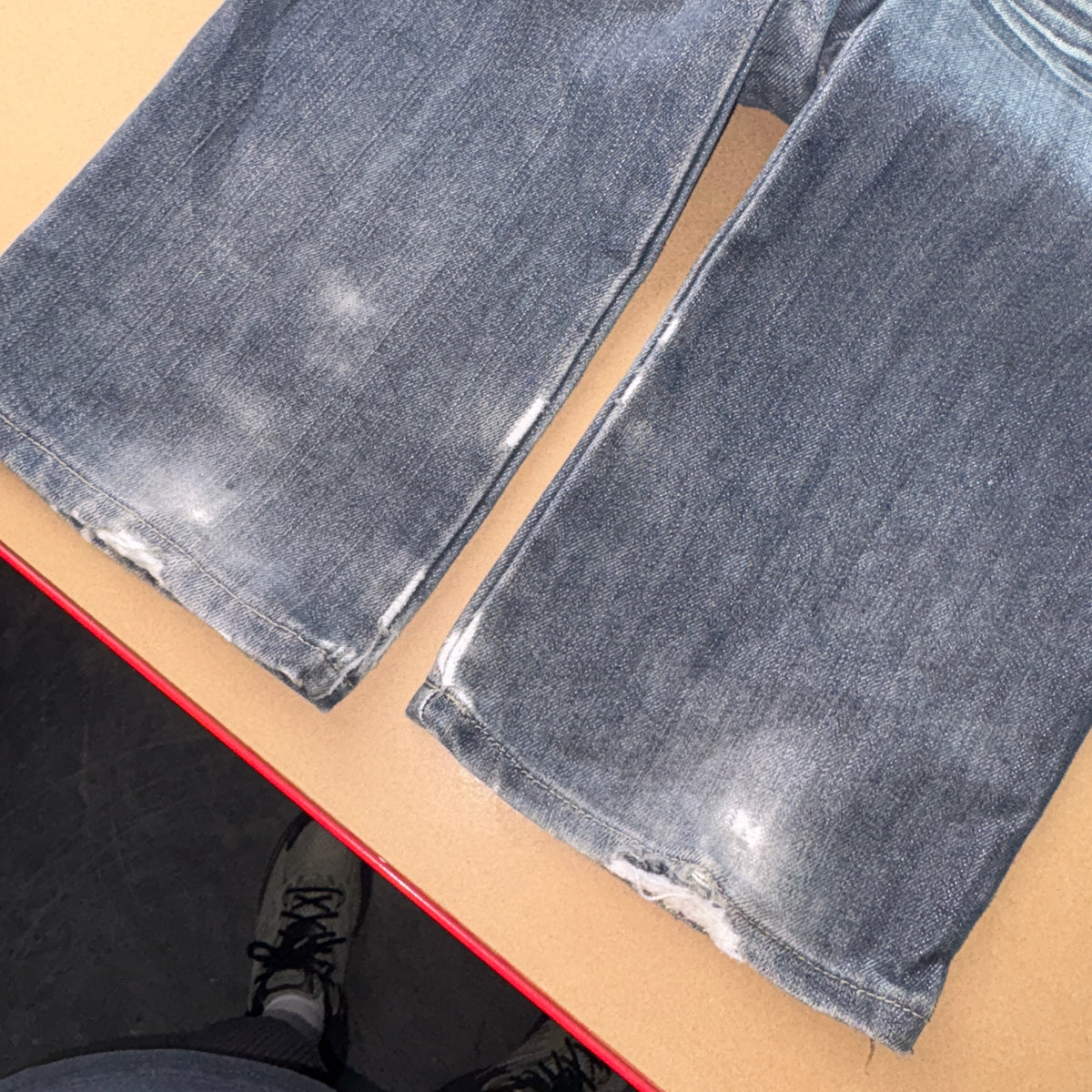 Embroidered Blue Japanese Denim Hip Hop Y2K Baggy Jeans - 30R