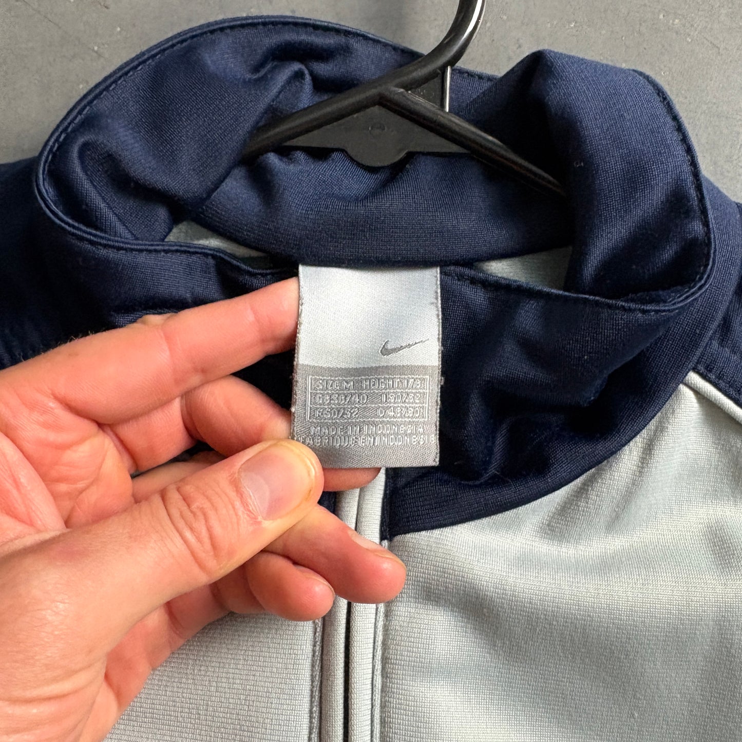 Vintage Nike Grey Navy 00s Y2K Tracksuit Track Jacket - M