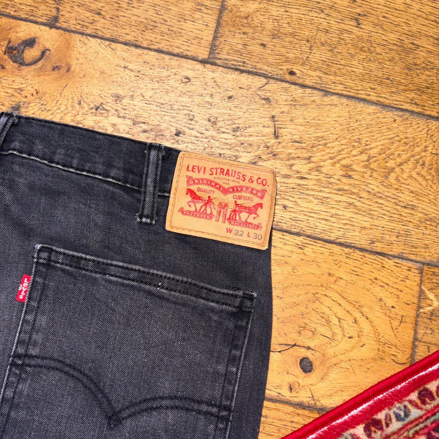 Vintage Levis Black Carpenter Workwear Straight Trousers - 32S