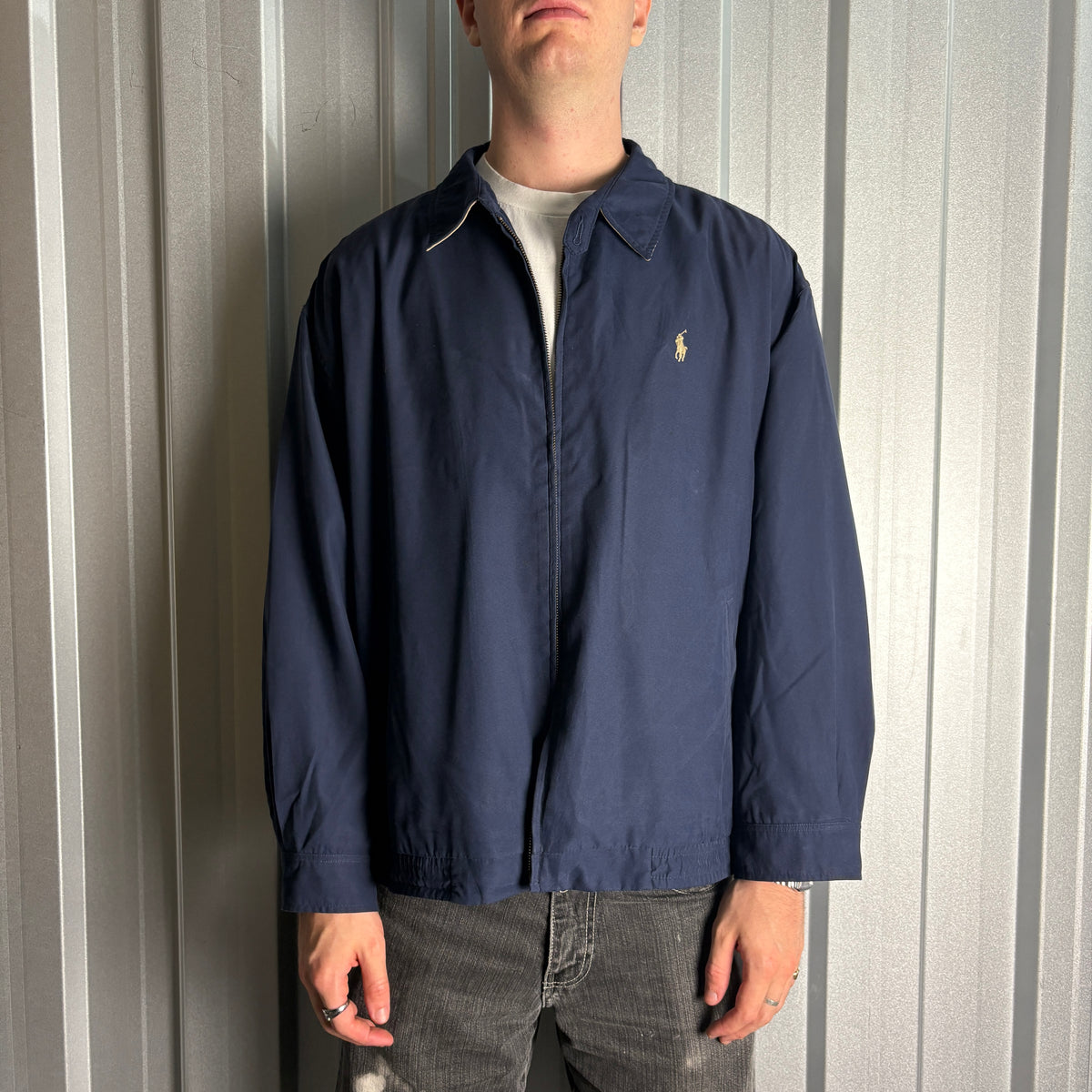 Vintage Ralph Lauren Navy Harrington Jacket - 2XL