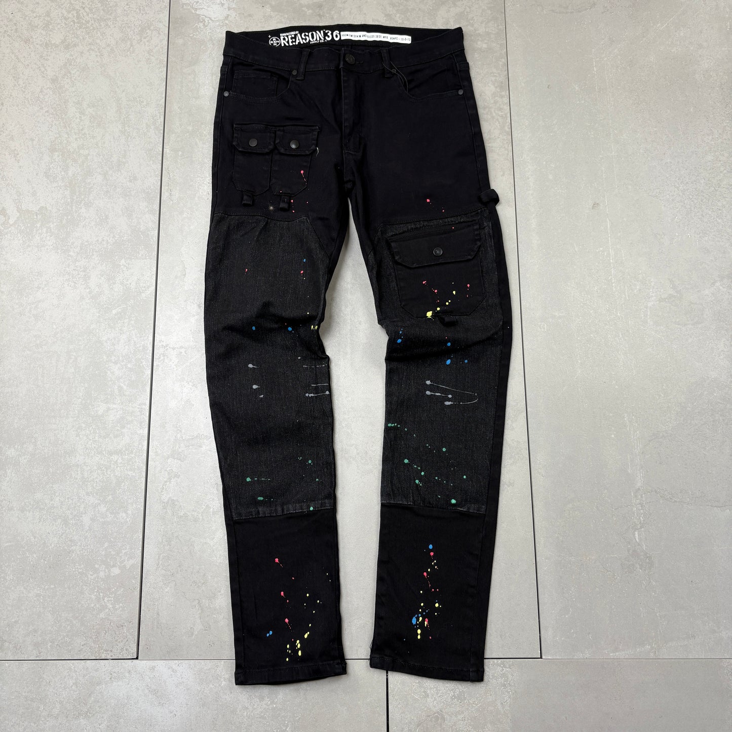 Vintage Black Hip Hop Skinny Carpenter Jeans - 34