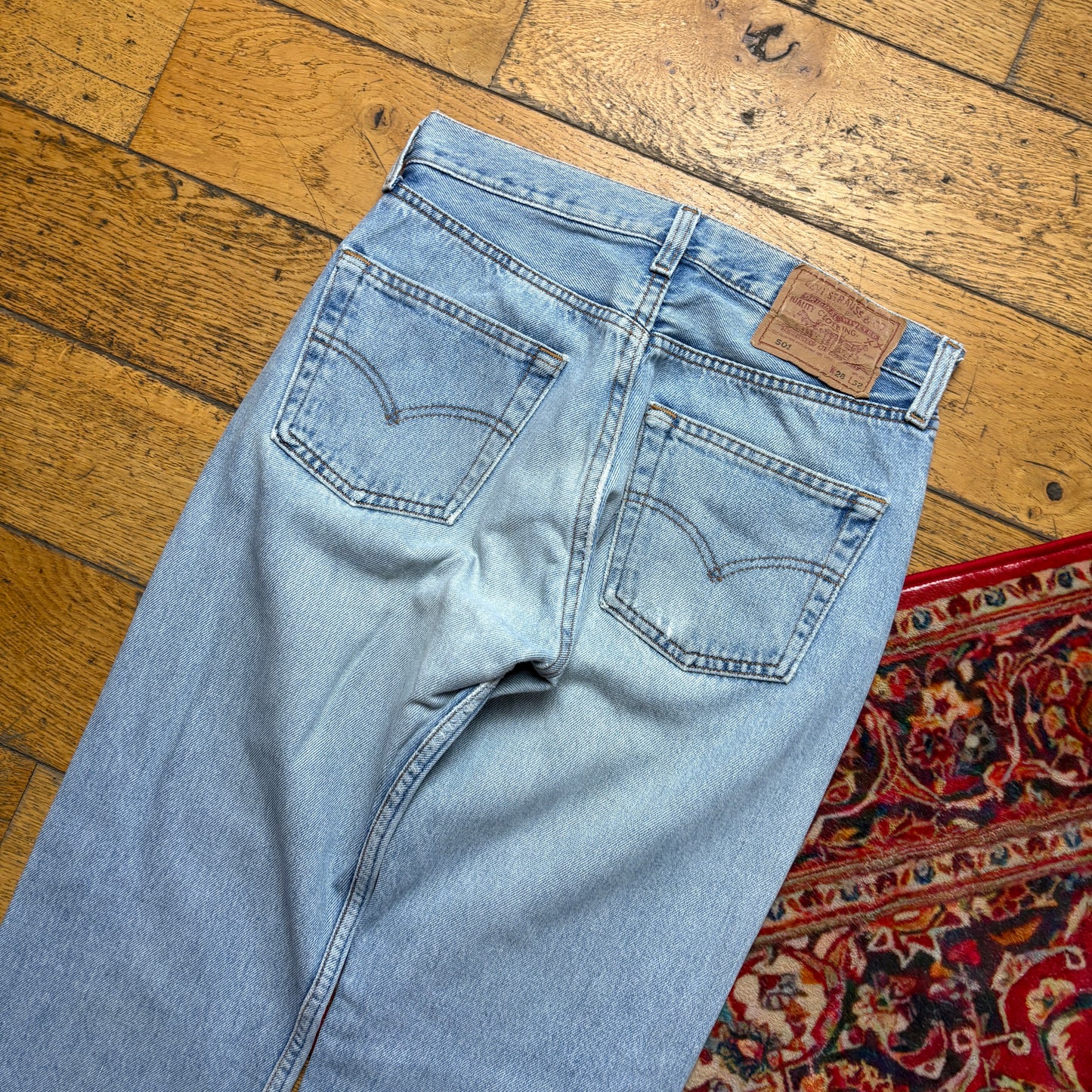 Vintage Levis 501 Straight Blue Denim Jeans - 28R