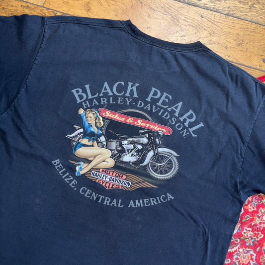Vintage Harley Davidson Black Graphic T-Shirt - 2XL