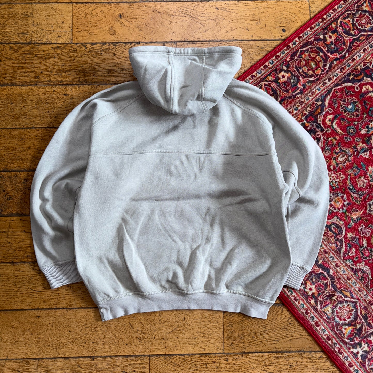 Vintage 90s Adidas Grey Embroidered Hoodie Sweatshirt - L