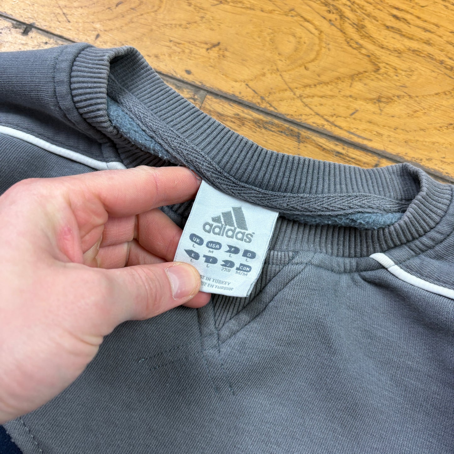 Vintage Adidas Grey Embroidered Sweatshirt - L