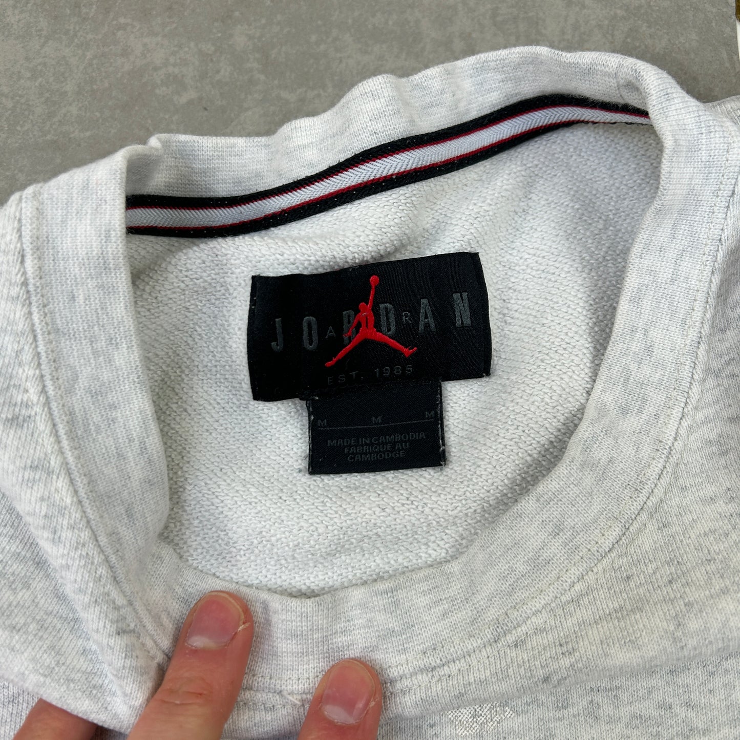 Vintage 00s Nike Air Jordan Grey Embroidered Sweatshirt - M