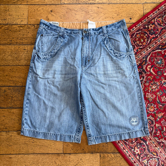 Vintage Timberland Y2K Embroidered Hip Hop Blue  Baggy Shorts Jorts - 40