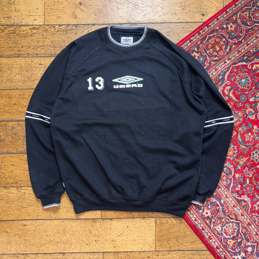 Vintage Umbro Black Embroidered Sweatshirt - L