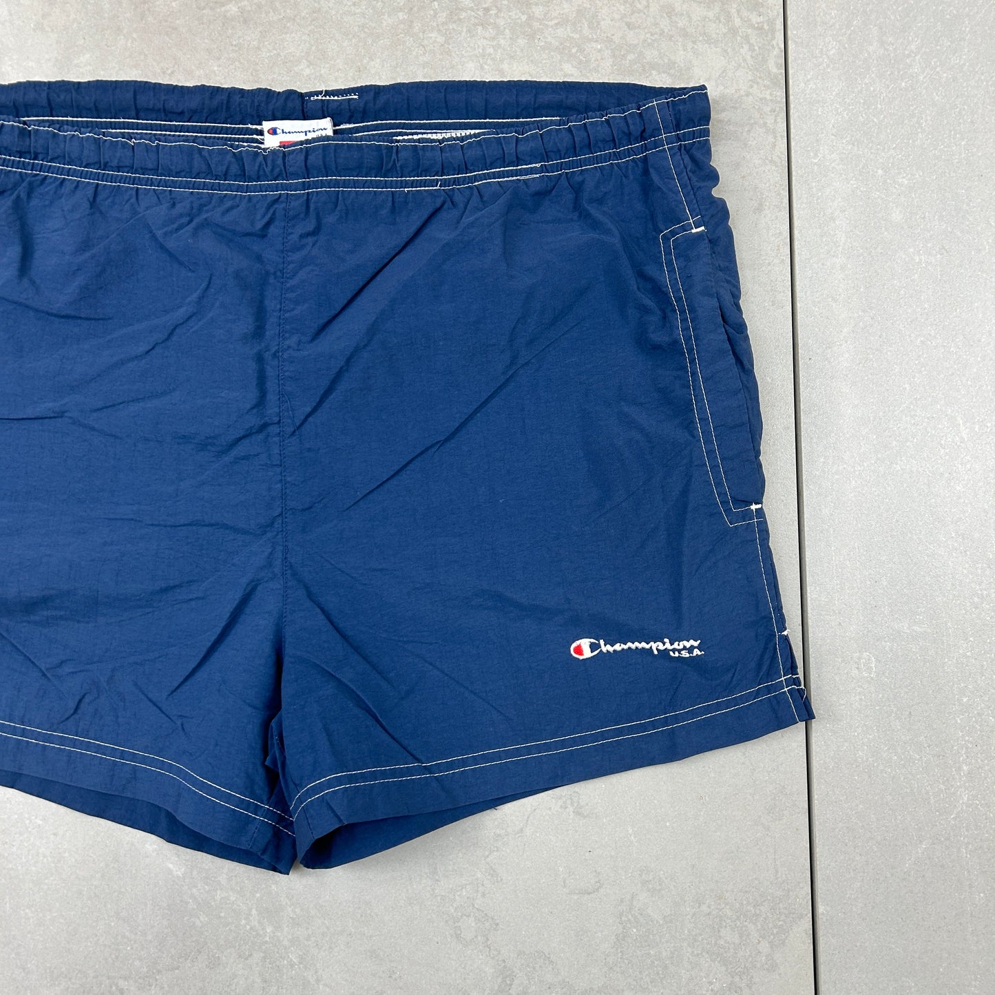Vintage Champion Navy Shorts Swimming Trunks - 38