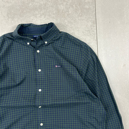 Vintage Chaps Ralph Lauren Button Up Check Plaid Green Shirt - L