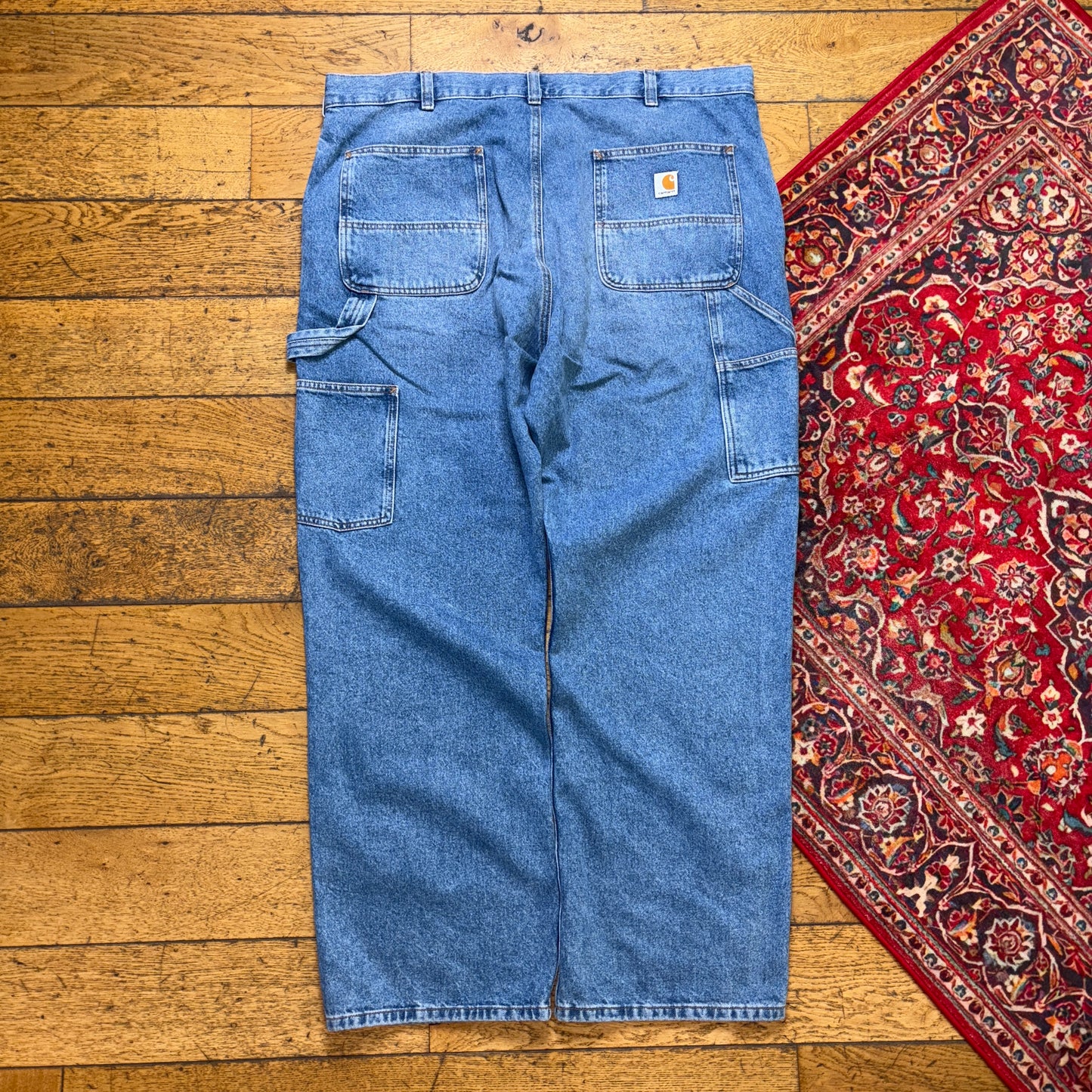 New Carhartt Double Knee Carpenter Baggy Blue Jeans - 42R
