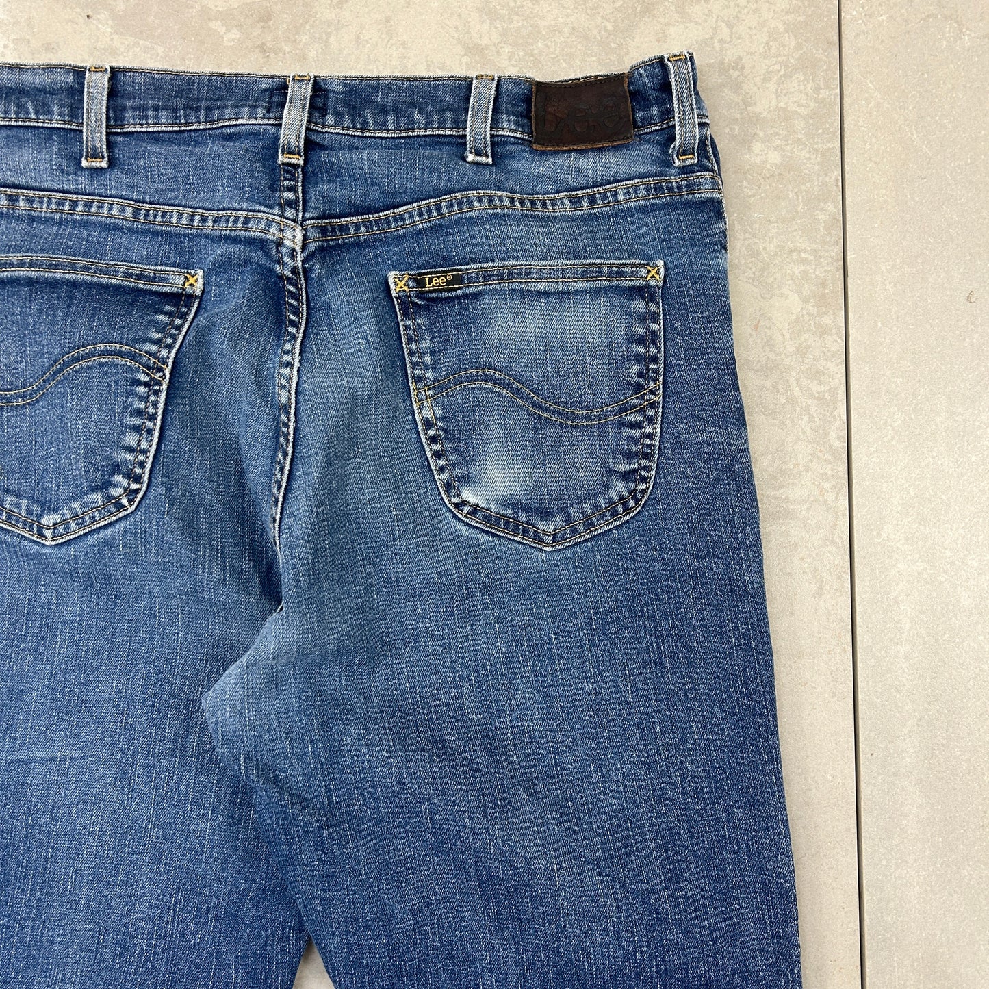 Vintage Lee Straight Blue Denim Jeans - 38