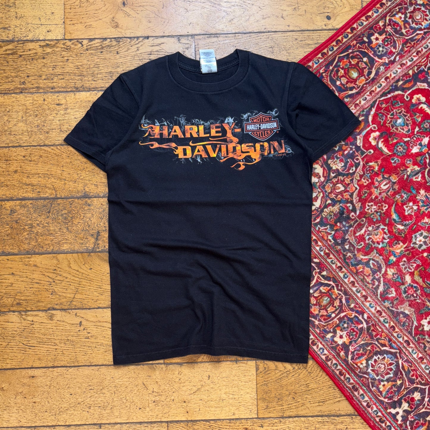 Vintage 2008 Harley Davidson Black Graphic T-Shirt - XS