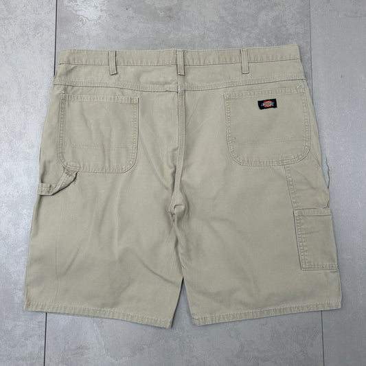Vintage Dickies Workwear Carpenter Cream Baggy Shorts - 44