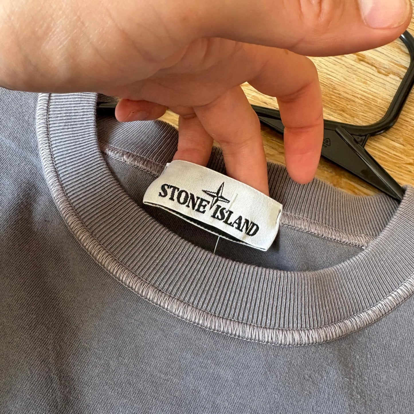 Vintage Stone Island Grey Embroidered Contrast Stitch T-Shirt - M