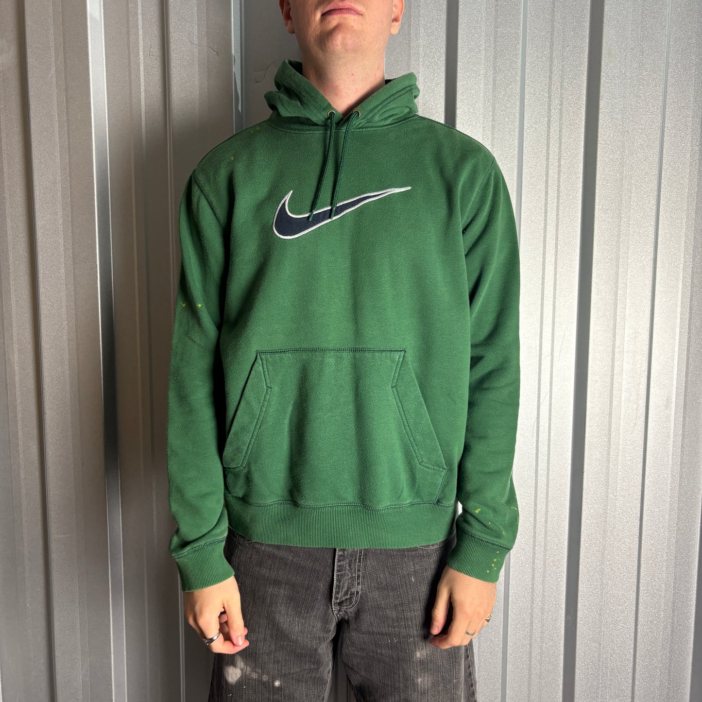 Nike Green Swoosh Hoodie Sweatshirt - L