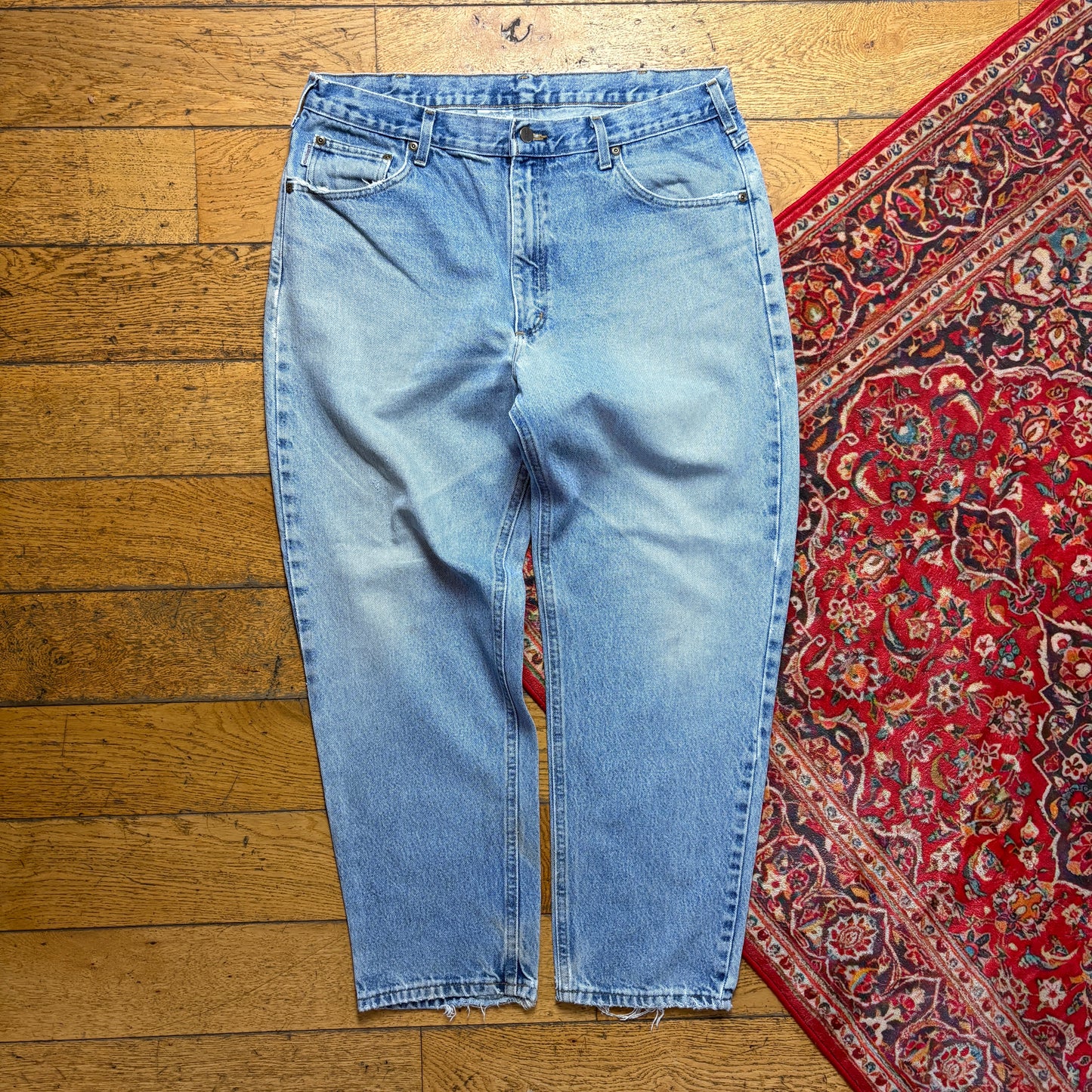 Vintage Carhartt Blue Workwear Carpenter Baggy Tapered Jeans - 40S