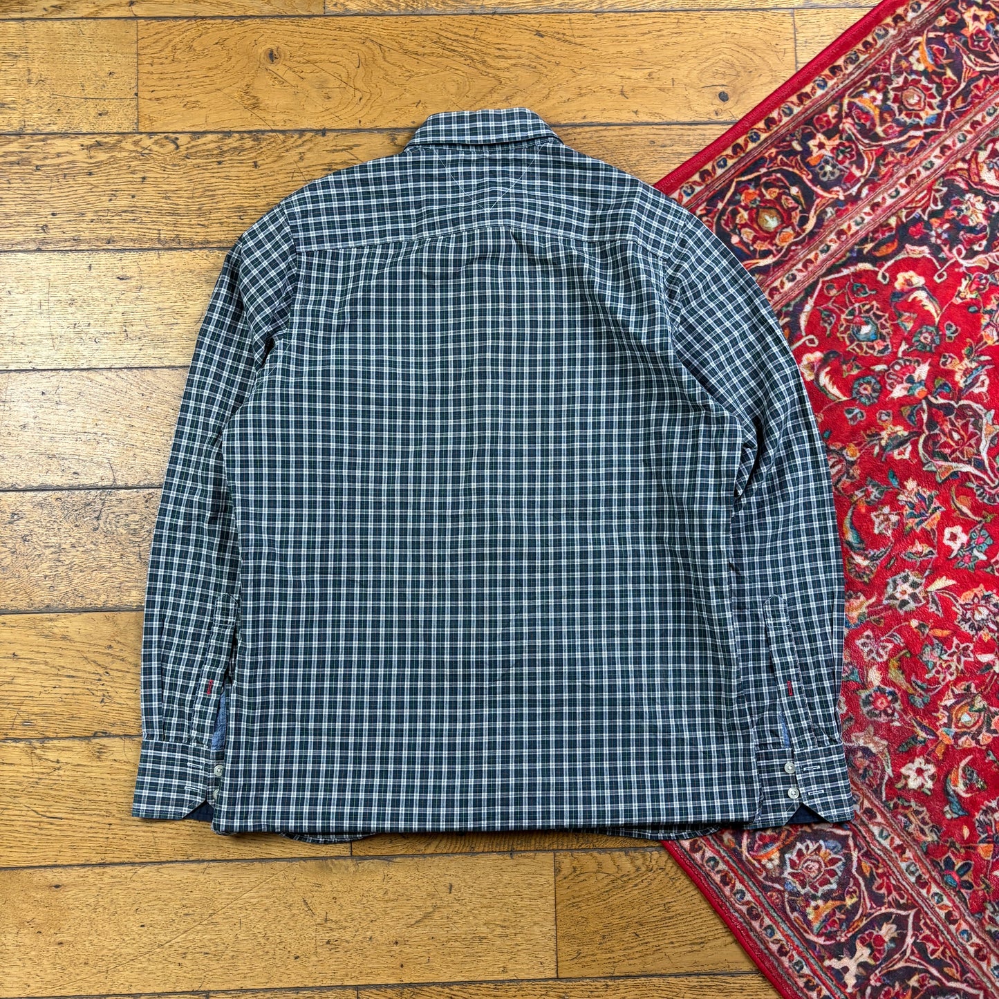 Vintage Tommy Hilfiger Green Check Embroidered Shirt - S