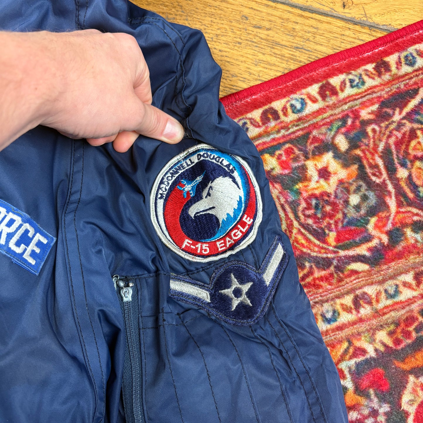 Vintage US Air Force Navy Fur MA-1 Bomber Jacket - L