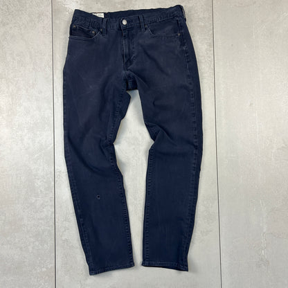 Vintage Levis 511 Straight Navy Blue Chino Workwear Trousers - 32