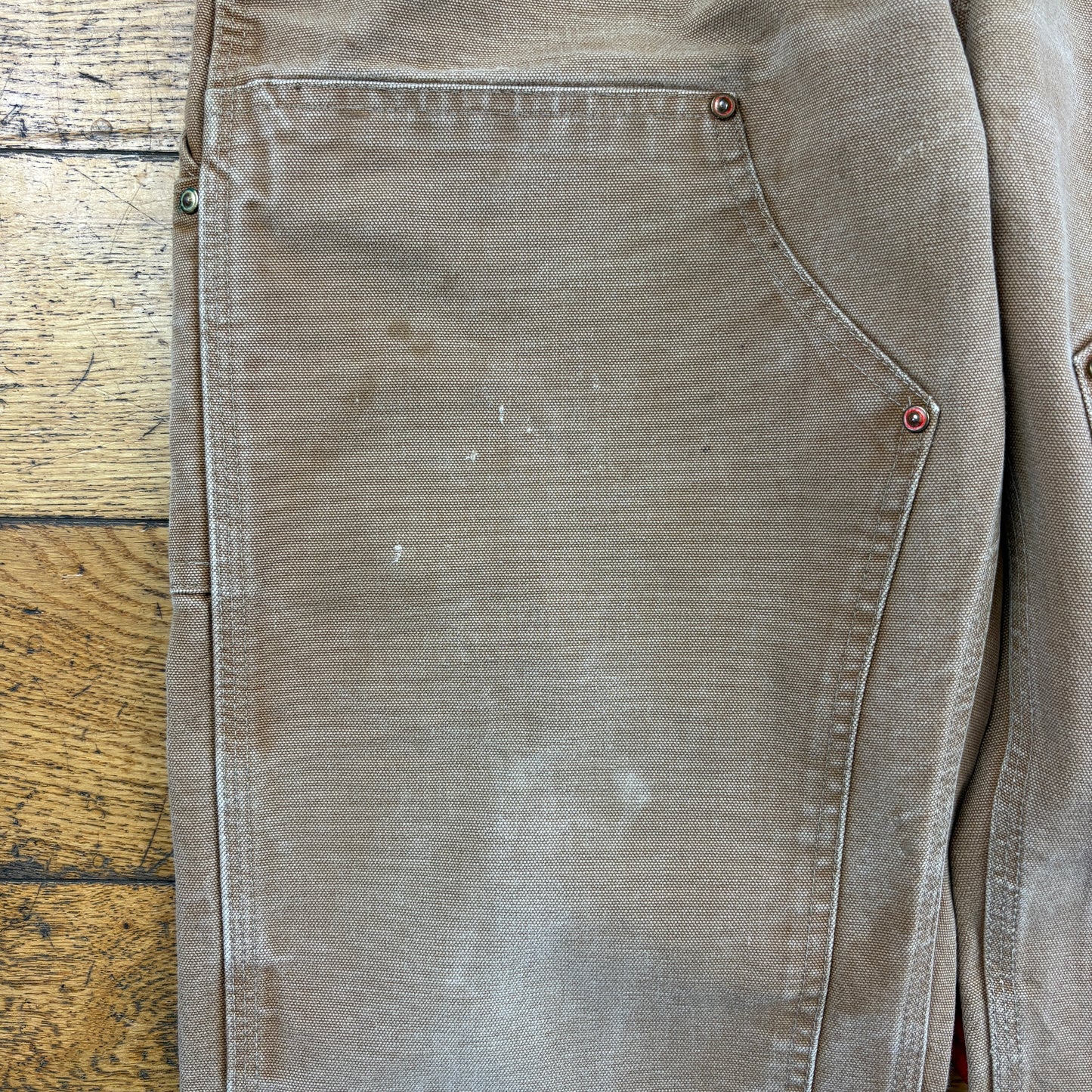 Vintage Carhartt Brown Double Knee Workwear Carpenter Baggy Trousers - 33