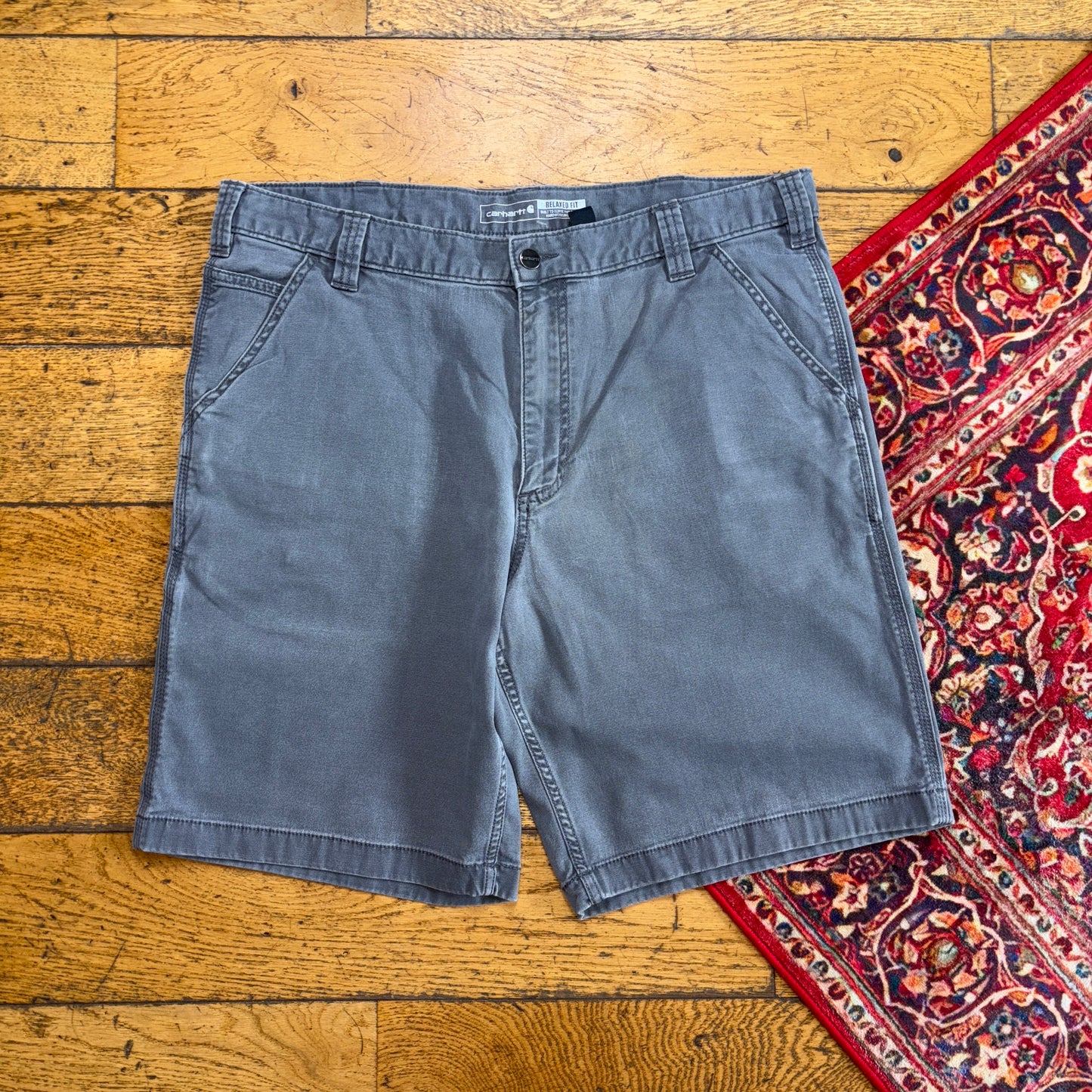 Vintage Carhartt Grey Workwear Baggy Carpenter Shorts -38