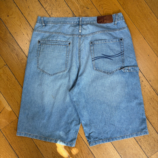 Vintage Phat Farm Embroidered Hip Hop Blue Baggy Shorts Jorts - 40