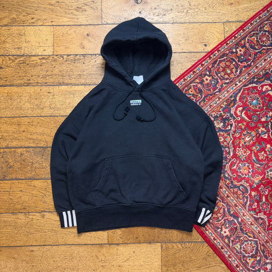 Vintage Adidas Black Hoodie Womens Embroidered Sweatshirt -  Size 6