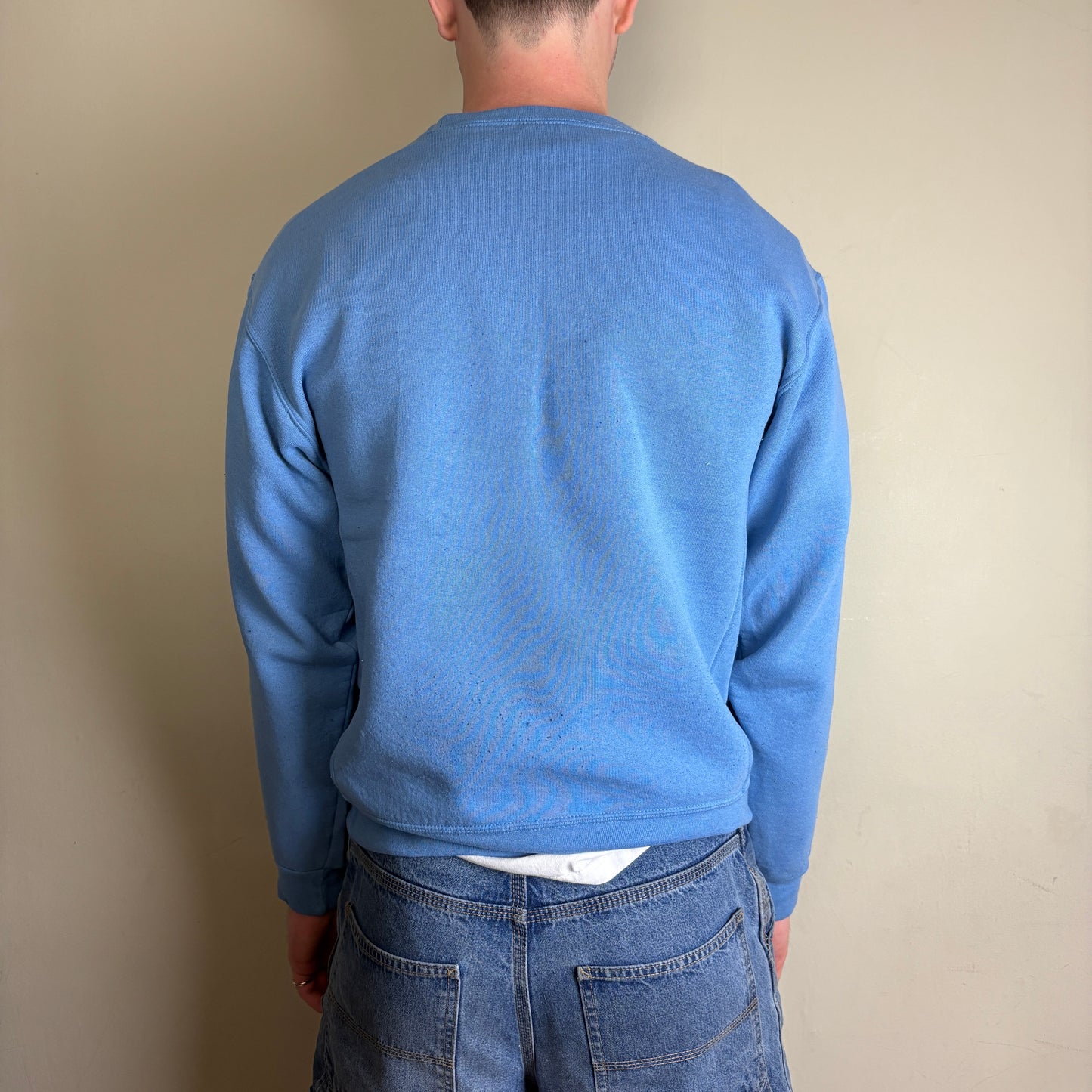 Vintage Russell Athletic Blue Blank Boxy Sweatshirt - M
