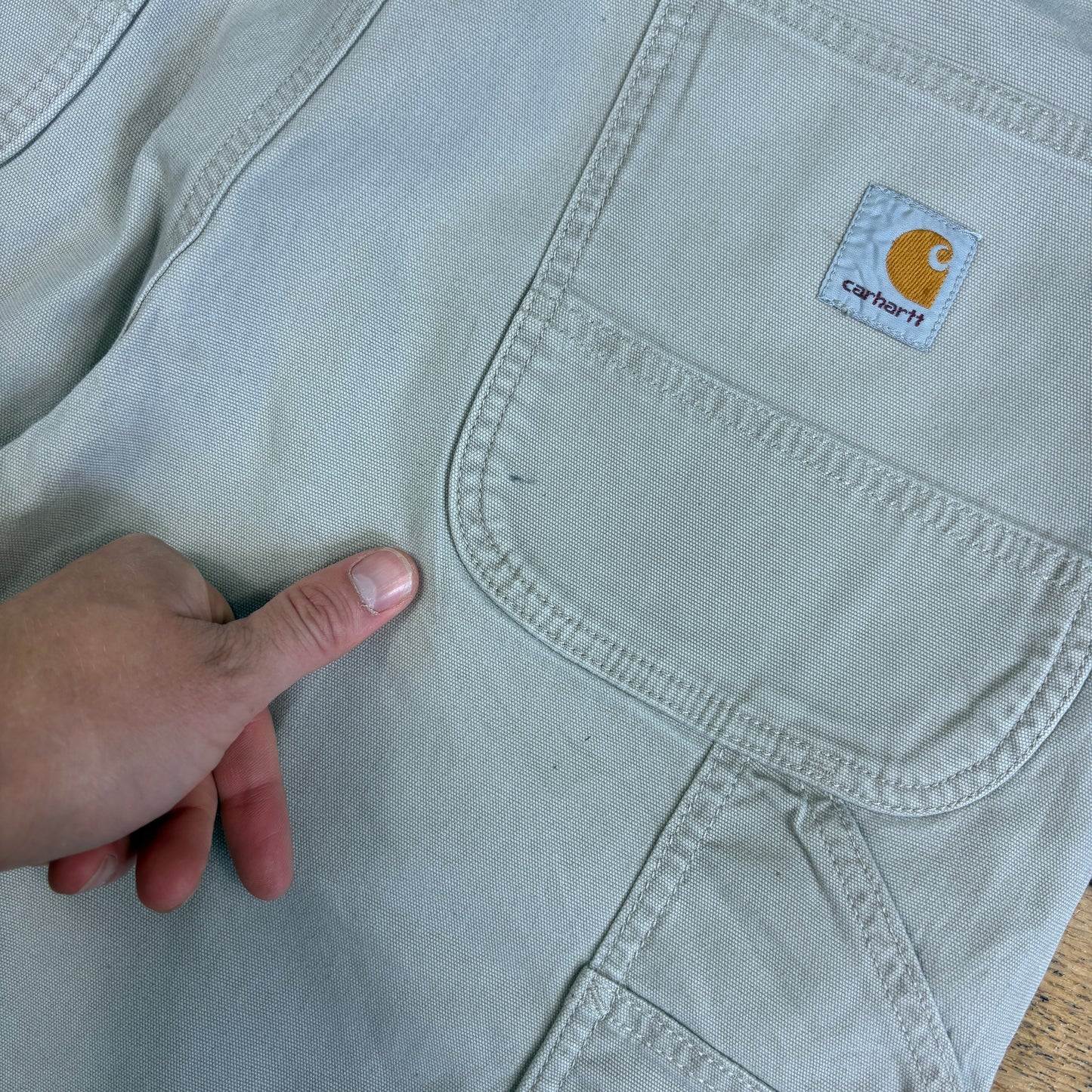 Vintage Carhartt Cream Workwear Baggy Carpenter Shorts - 34