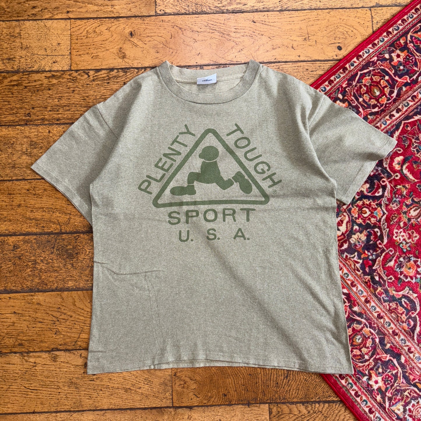Vintage 90s Green Athletics Single Stitch Graphic T-Shirt - M