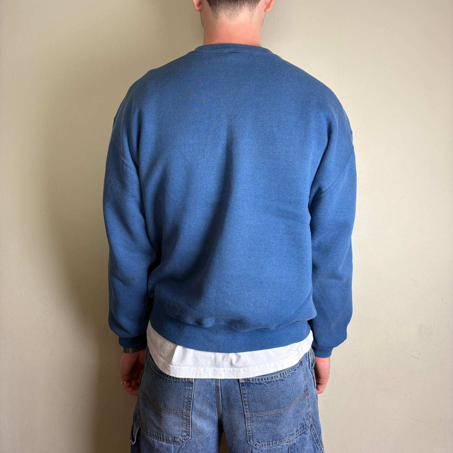 Vintage Russell Athletic Blue Boxy Blank Sweatshirt - L