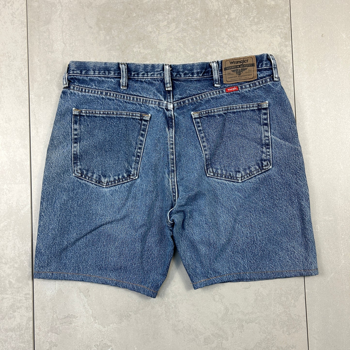 Vintage Wrangler Blue Denim Carpenter Baggy Shorts - 38