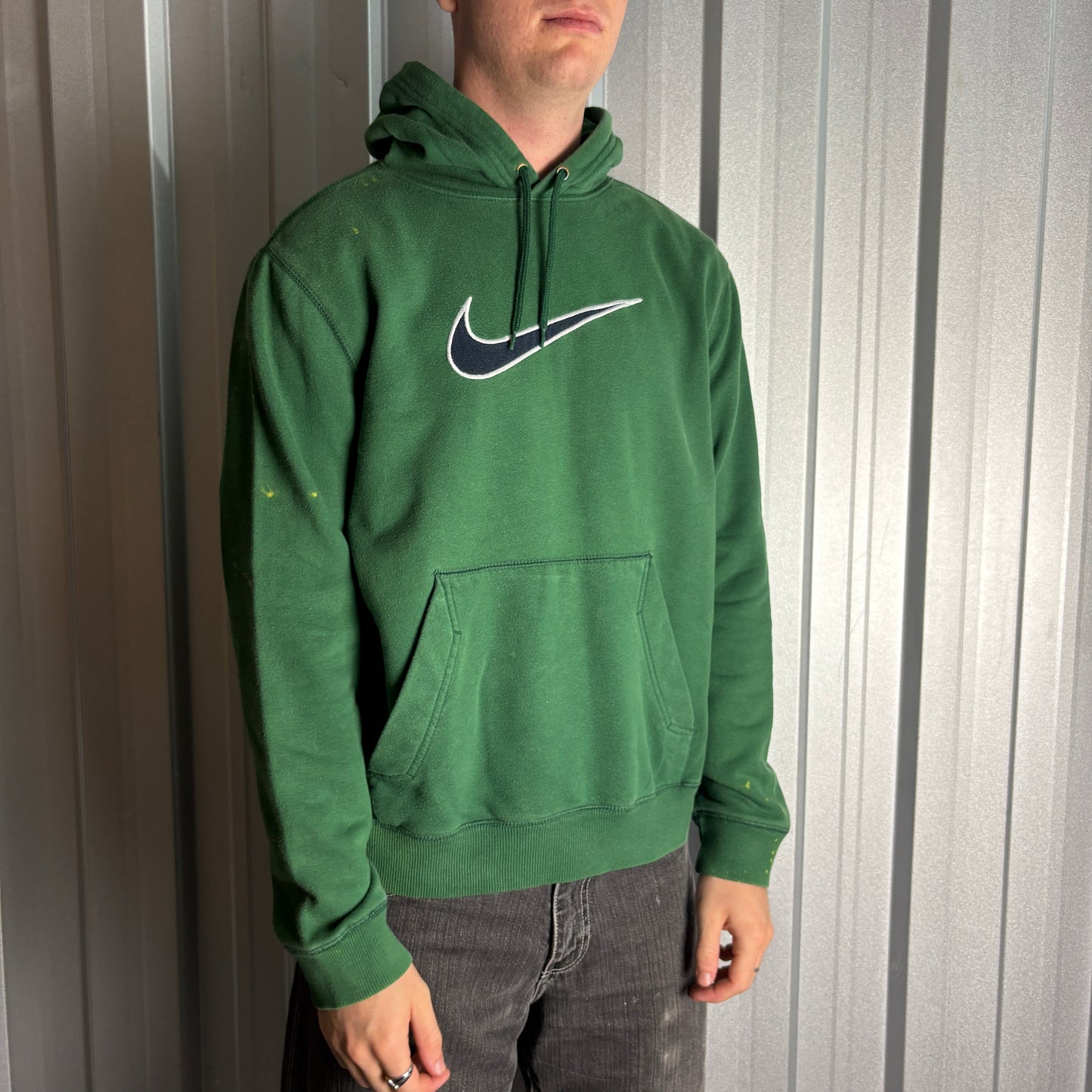 Nike Green Swoosh Hoodie Sweatshirt - L