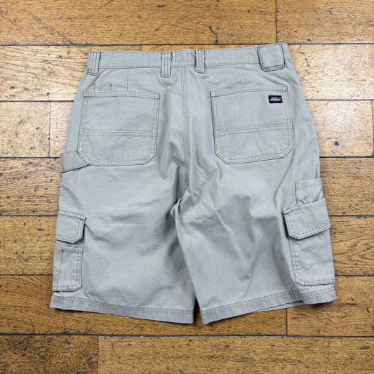 Vintage Dickies Workwear Carpenter Cream Baggy Shorts - 34