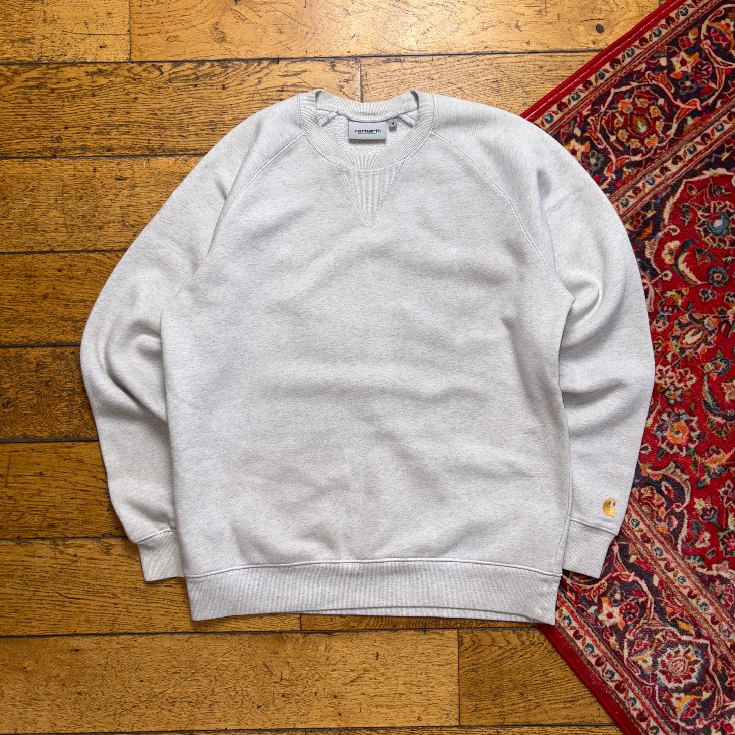 Vintage Carhartt Wip Grey Embroidered Sweatshirt - M
