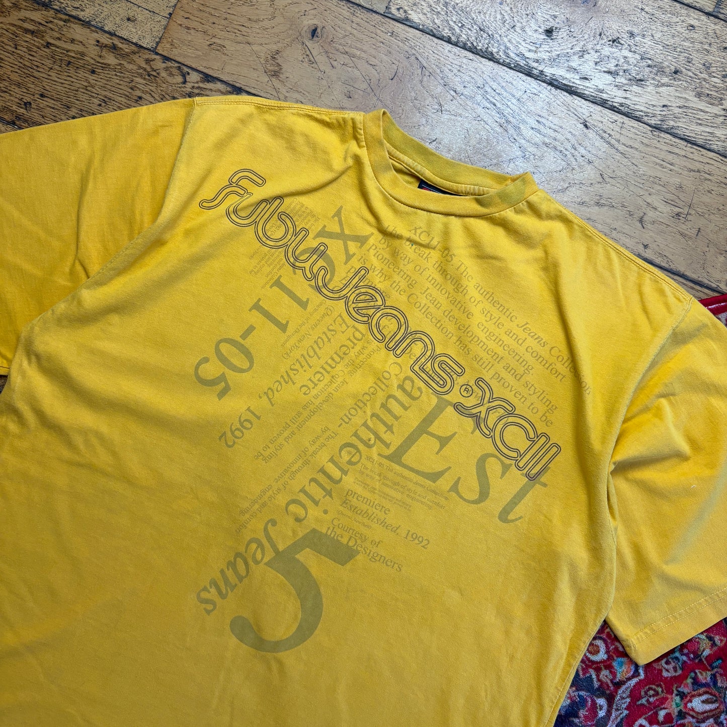 Vintage Fubu Yellow Hip Hop Graphic T-Shirt - XL