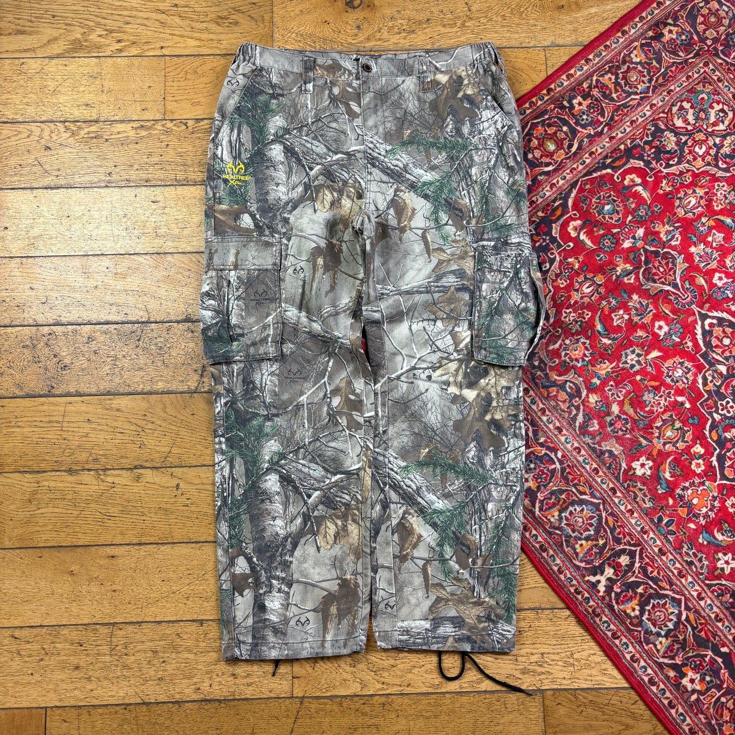 Vintage Real Tree Camo Cargo Green Hunting Workwear Trousers - 38