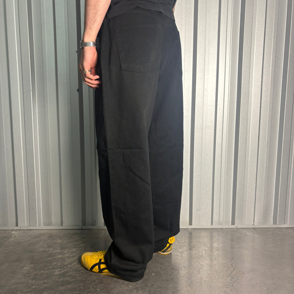 Tommy Hilfiger Black Denim Hip Hop Y2K Baggy Jeans - 38R