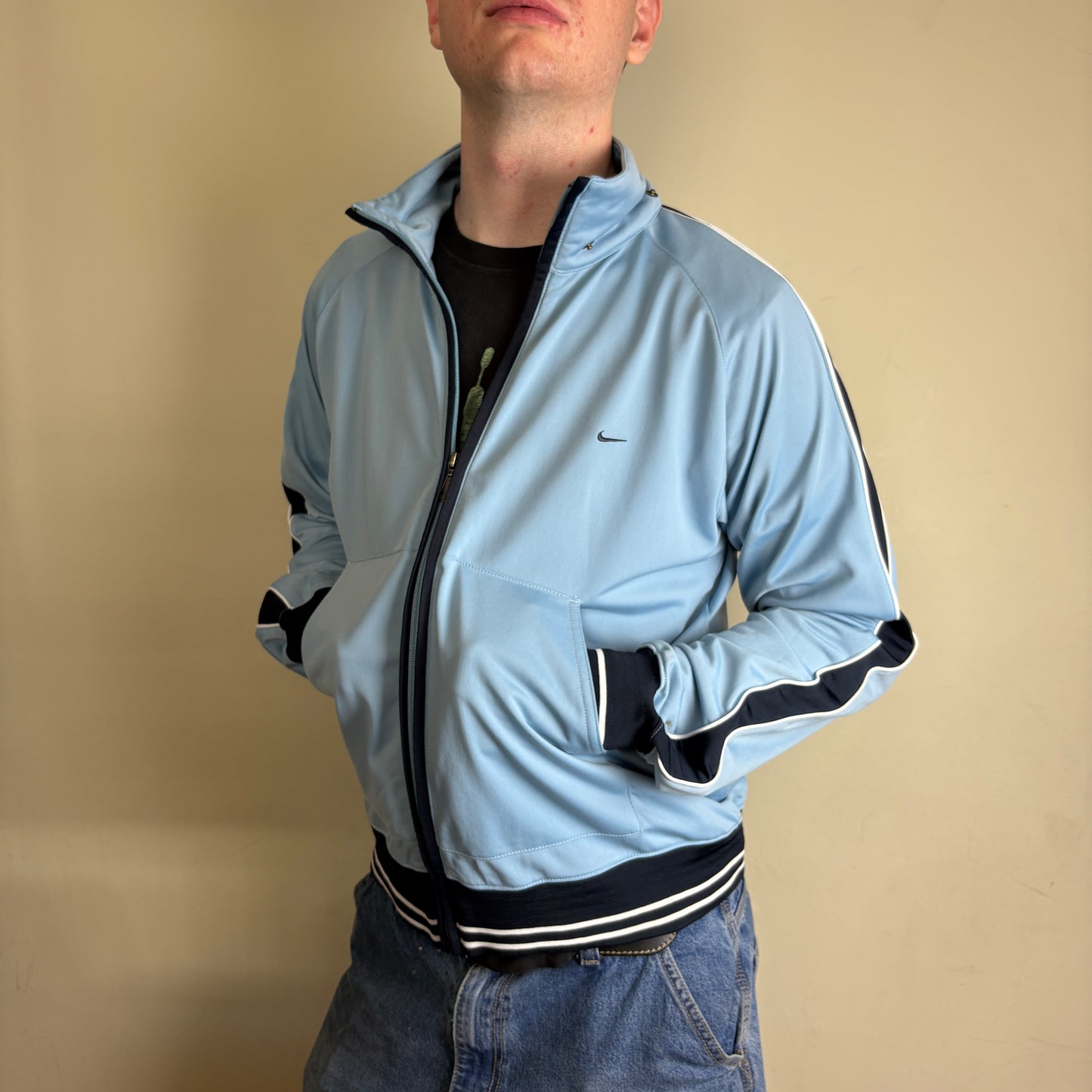 Vintage Nike Y2K Blue Track Jacket - M