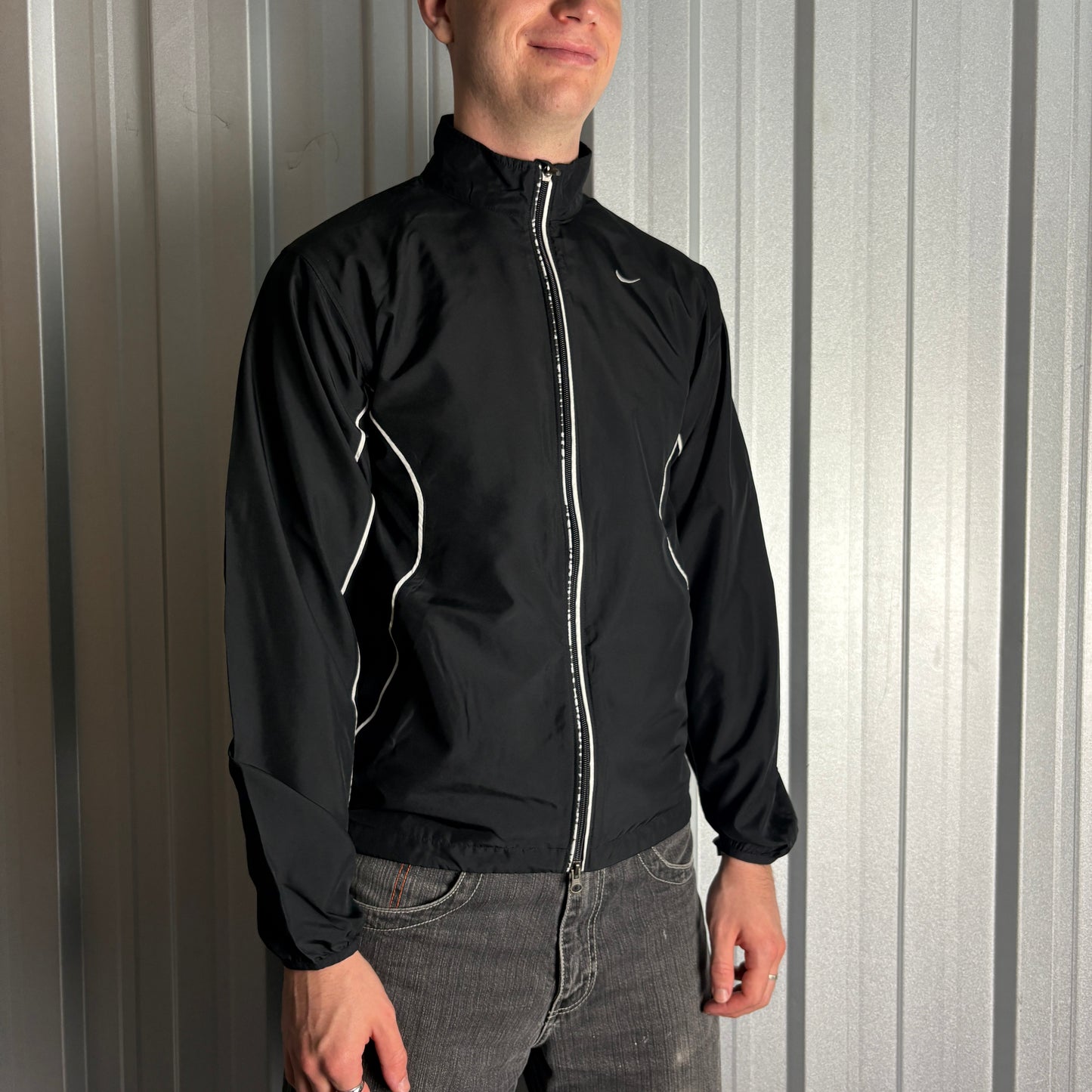 Vintage Nike Black 00s Y2K Tracksuit Track Jacket - S
