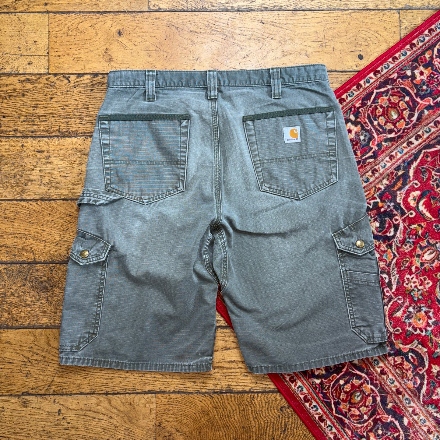 Vintage Carhartt Green Workwear Baggy Carpenter Shorts - 33