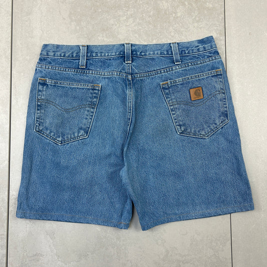 Vintage Carhartt Workwear Baggy Carpenter Blue Shorts - 38